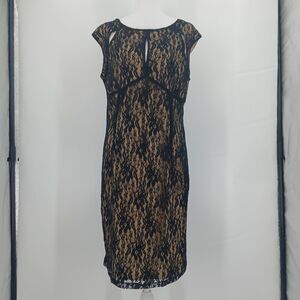 AA Studio AA Sheath Dress Womens 14 Black Lace Coquette Cocktail Aesthetic